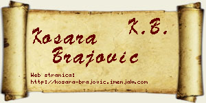 Kosara Brajović vizit kartica